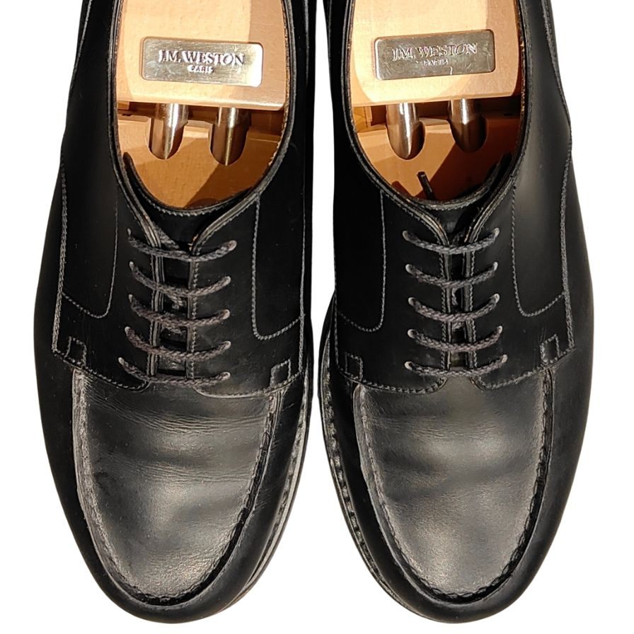 ジェイエムウエストン レザーシューズ 641ゴルフ ボックスカーフ ブラック サイズUK8D J.M.WESTON 約26.0cm【LA】【中古】