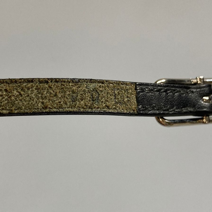 エルメス ブレスレット アピ1 レザー ブラック シルバー金具 □E刻印 レディース HERMES【AFI9】【中古】