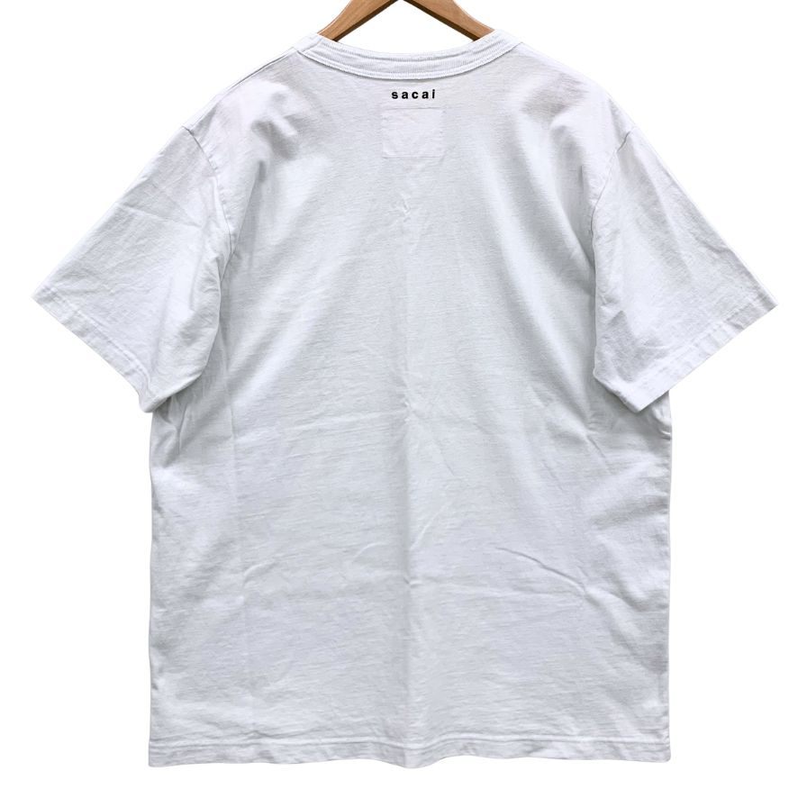 中古◆サカイ×カウズ ロゴプリント Tシャツ 21-0288S メンズ サイズ4 ホワイト sacai×kaws 【AFB15】