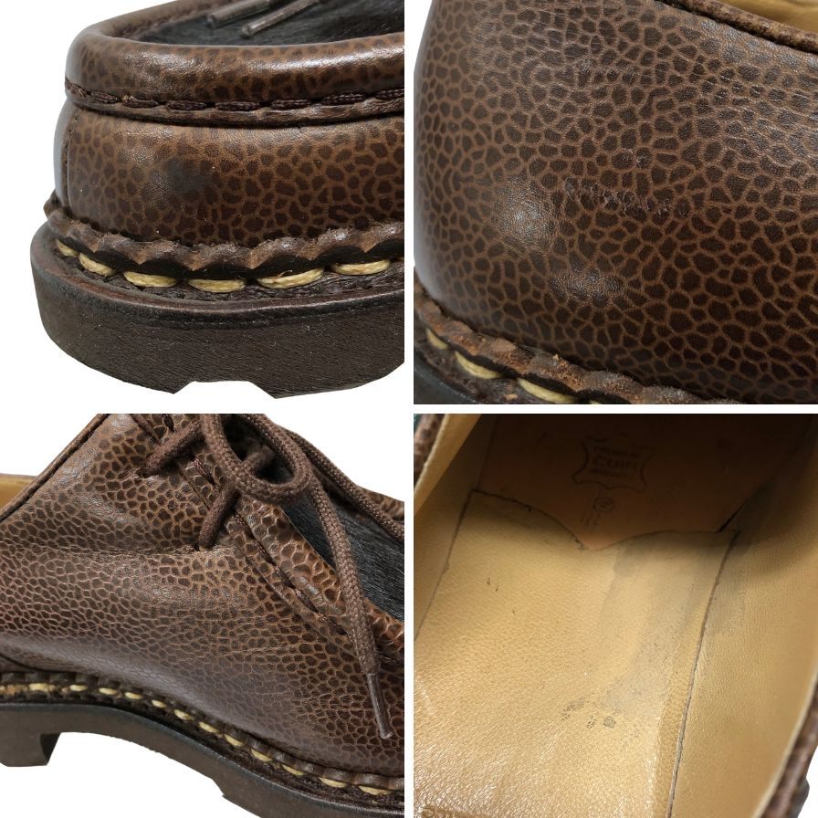 パラブーツ チロリアンシューズ ミカエル ポニー グレインレザー メンズ サイズ42 ブラウン系 PARABOOT MICHAEL ビジネスシューズ 約27.0cm【LA】【中古】
