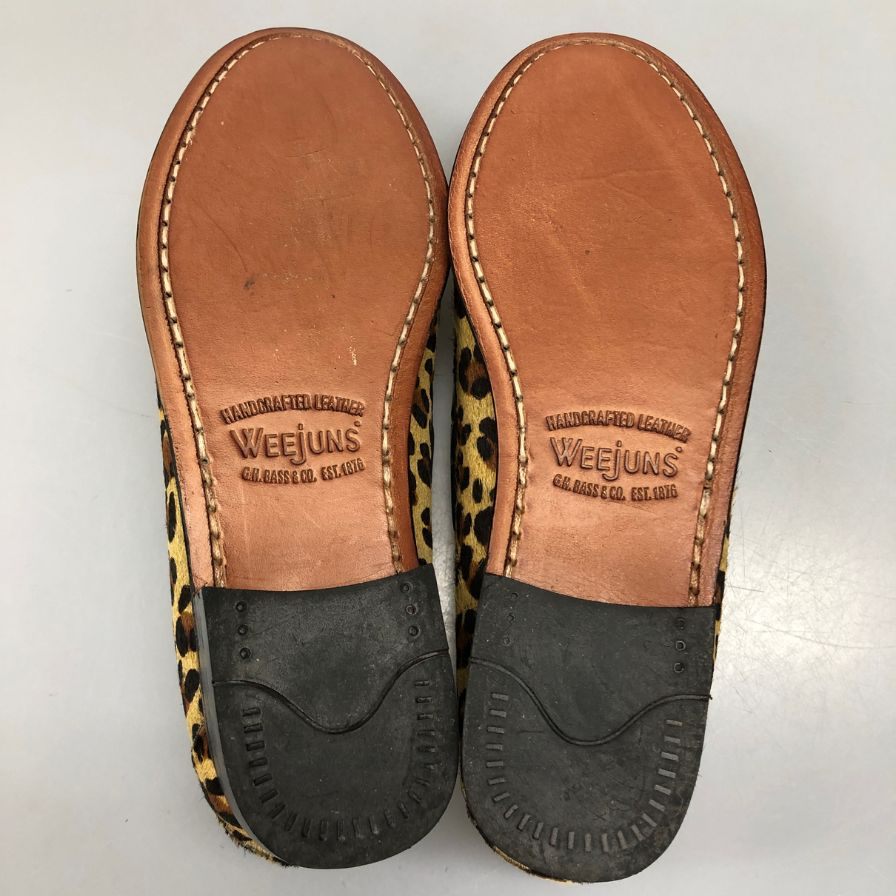 ジーエイチバス ローファー ウィージャンズ タッセル レオパード サイズ4.5 ブラック系 G.H.Bass&Co. WEEJUNS LARSON 約23.5cm【AFD1】