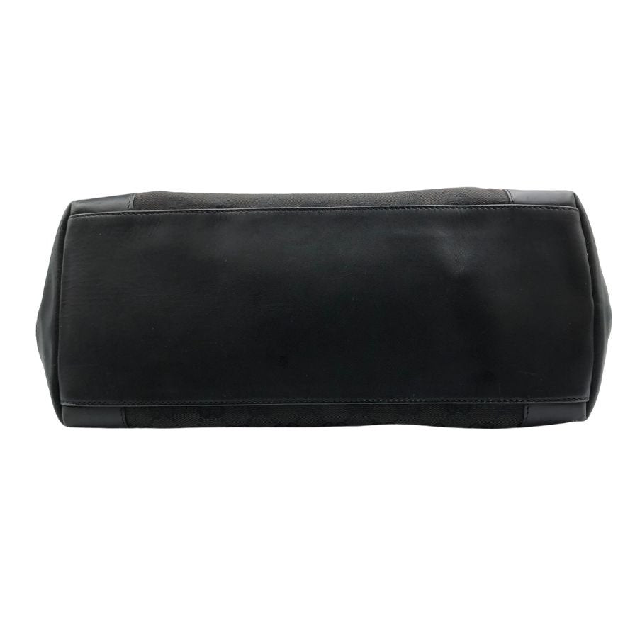 グッチ トートバッグ GGキャンバス ハンド 切替 レザー ウィメンズ ブラック GUCCI【AFE11】