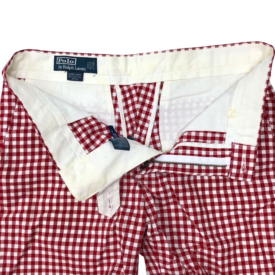 ポロ ラルフローレン ショートパンツ チェック柄 レッド系 メンズ サイズ31 POLO by RALPH LAUREN 【AFB38】