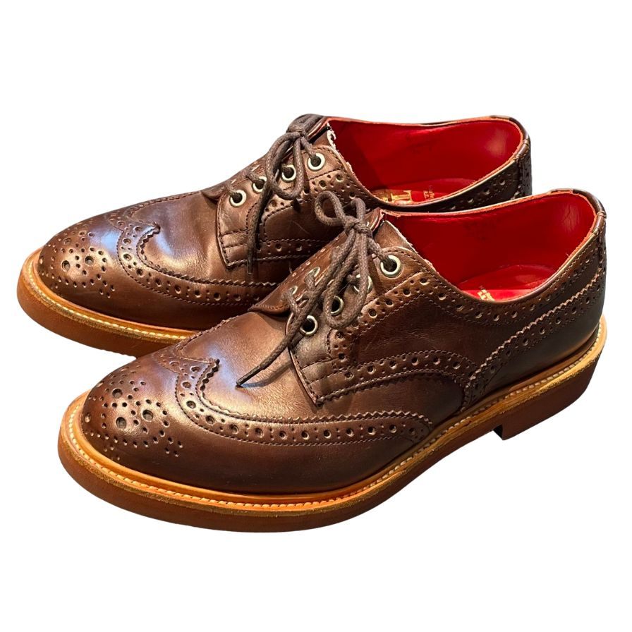 トリッカーズ レザーシューズ バートン 75633 ウイングチップ ブラウン メンズ サイズUK7.5 Tricker's ビジネスシューズ 約26.0cm【LA】【中古】