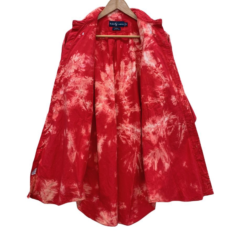 美品◆ラルフローレン 長袖シャツ ボタンダウン 総柄 レッド系 メンズ サイズM Ralph Lauren 【AFB20】