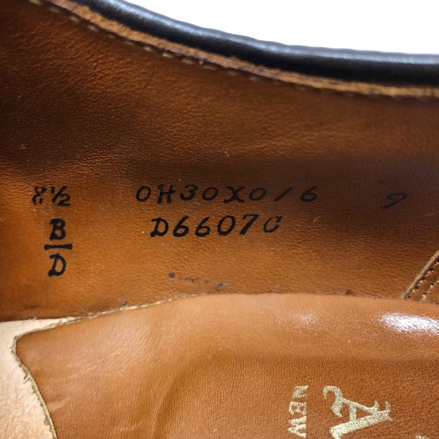 オールデン レザーシューズ D6607C NST コードバン ダークバーガンディ メンズ サイズUS8.5D ALDEN ビジネスシューズ 約26.5cm【LA】【中古】