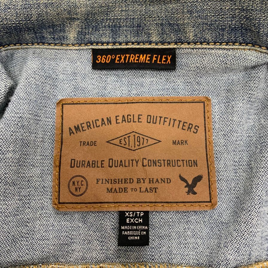 中古◆アメリカンイーグル ジャケット デニムジャケット ブルー サイズXS メンズ American Eagle 【AFB27】