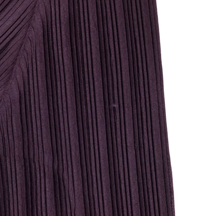 極美品◆イッセイミヤケ プリーツプリーズ 長袖ニット PP33FK333 パープル サイズ3 ISSEY MIYAKE PLEATS PLEASE 【AFB44】