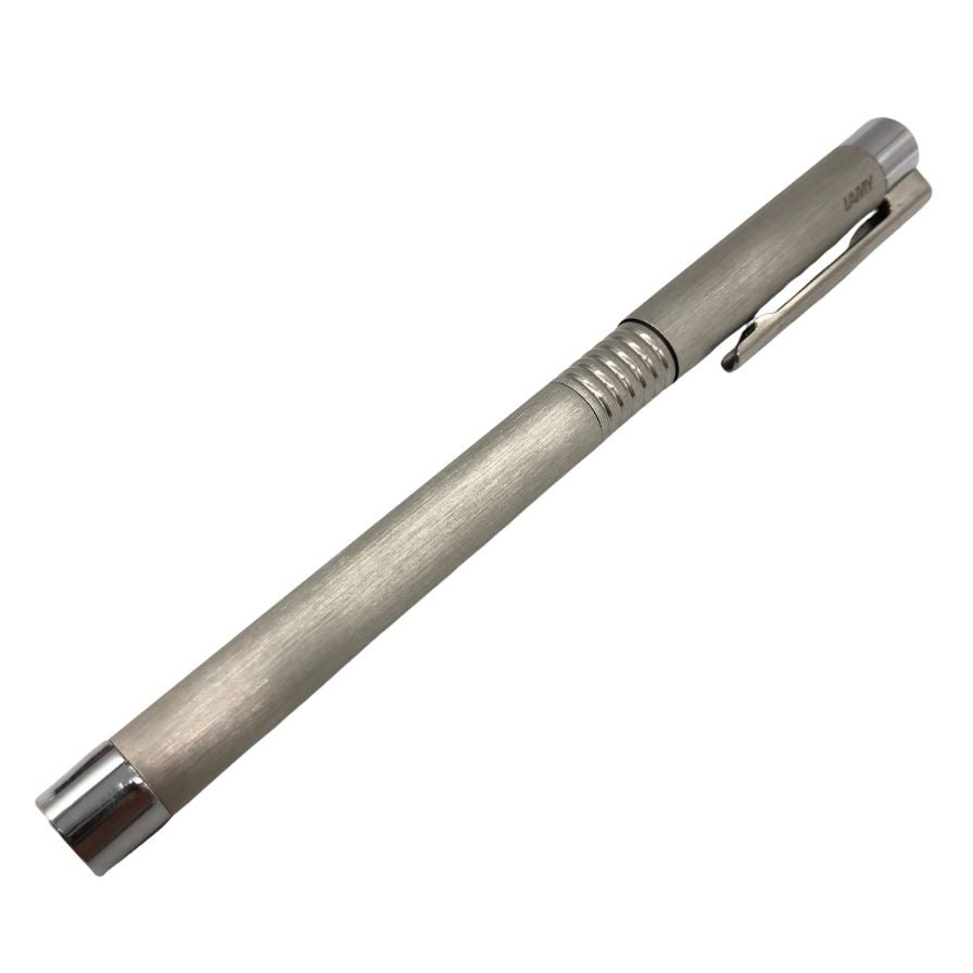 美品◆ラミー 万年筆 ロゴステンレス EF シルバー LAMY【AFI3】