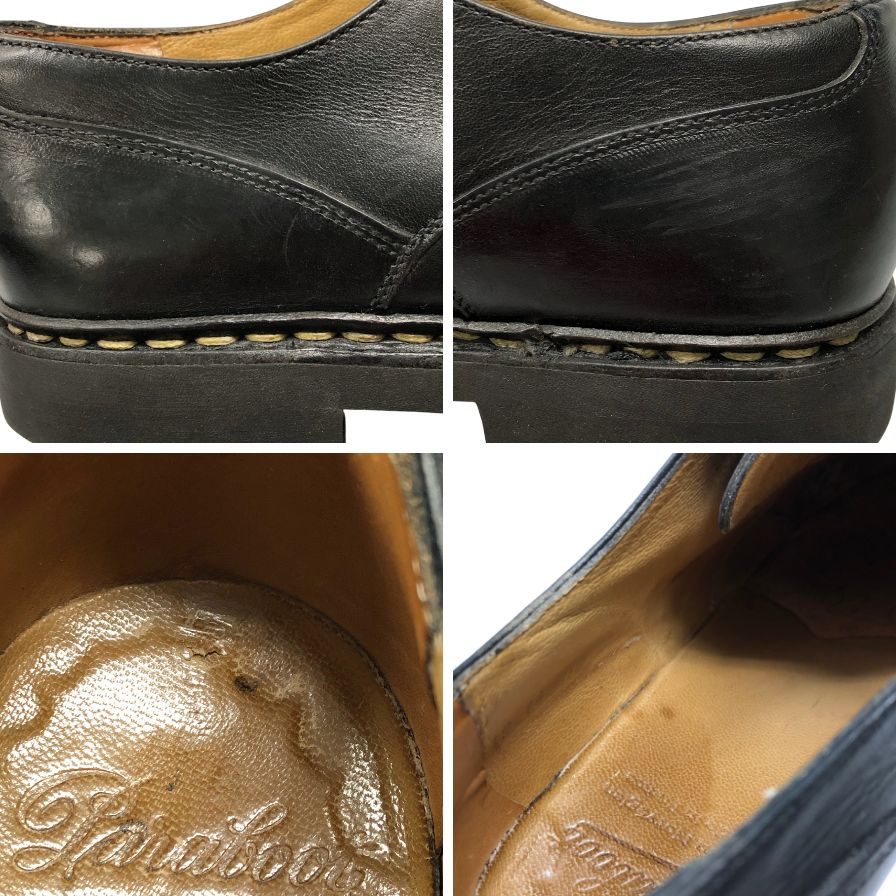パラブーツ レザーシューズ シャンボード Uチップ カーフ ブラック メンズ サイズUK6.5F Paraboot CHAMBORD 約26.5cm【AFC43】