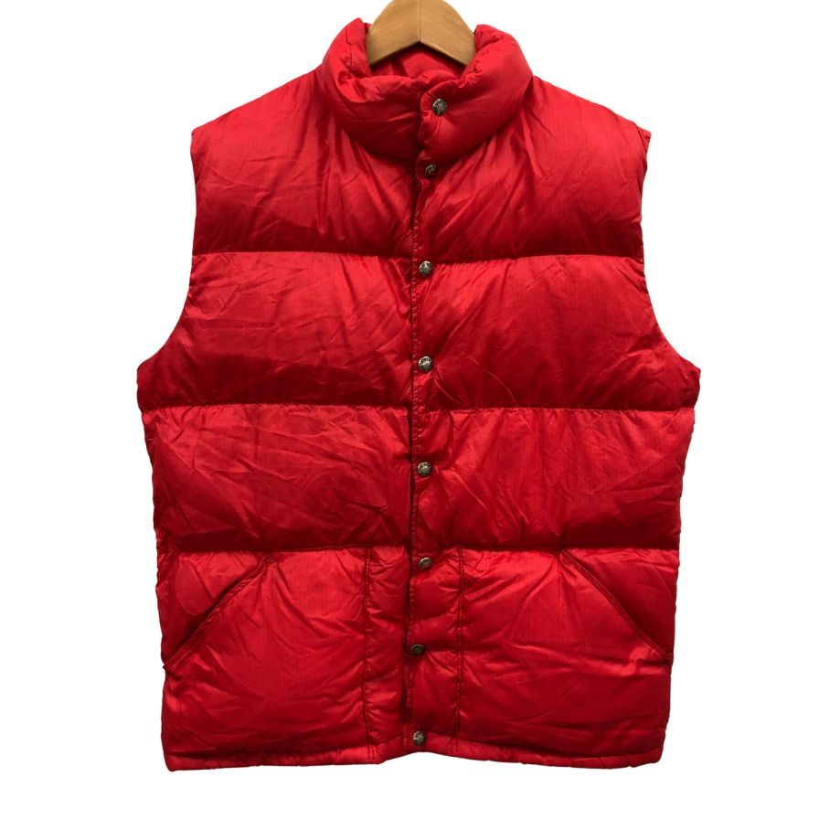 THE NORTH FACE レッド ダウンベスト 茶タグ 70s 希少 中古◇ザ ノースフェイス ダウンベスト 茶タグ 70s レッド