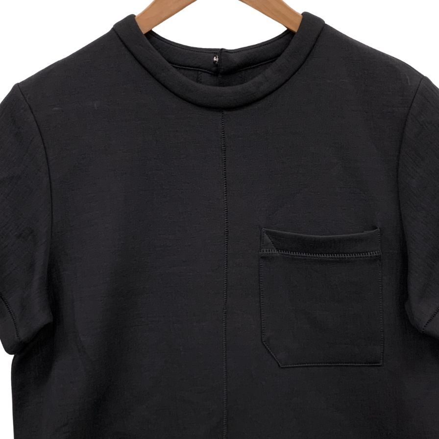 極美品◆プロエンザスクーラー 半袖 胸ポケット ワンピース 両サイドジップあしらい レデイース サイズ6 ブラック Proenza Schoule 【AFB25】