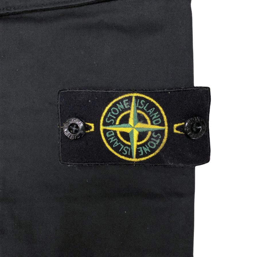 ストーンアイランド カーゴパンツ 791531314 ロゴパッチ コットン ウール ポリウレタン サイズW31 メンズ ブラック STONE ISLAND 【AFB19】