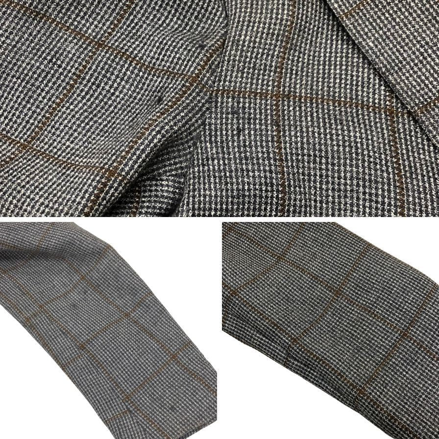 美品◆ラルディーニ テーラードジャケット ウール リネン シルク チェック柄 グレー系 サイズ42 7REG LARDINI 【AFB41】