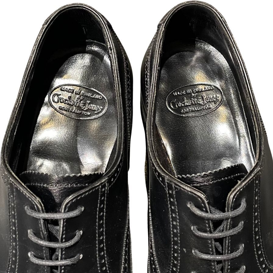 クロケット&ジョーンズ レザーシューズ レッドヒル ウイングチップ カーフ ブラック メンズ サイズUK7E CROCKETT&JONES REDHILL ビジネスシューズ 約26.0cm【LA】【中古】