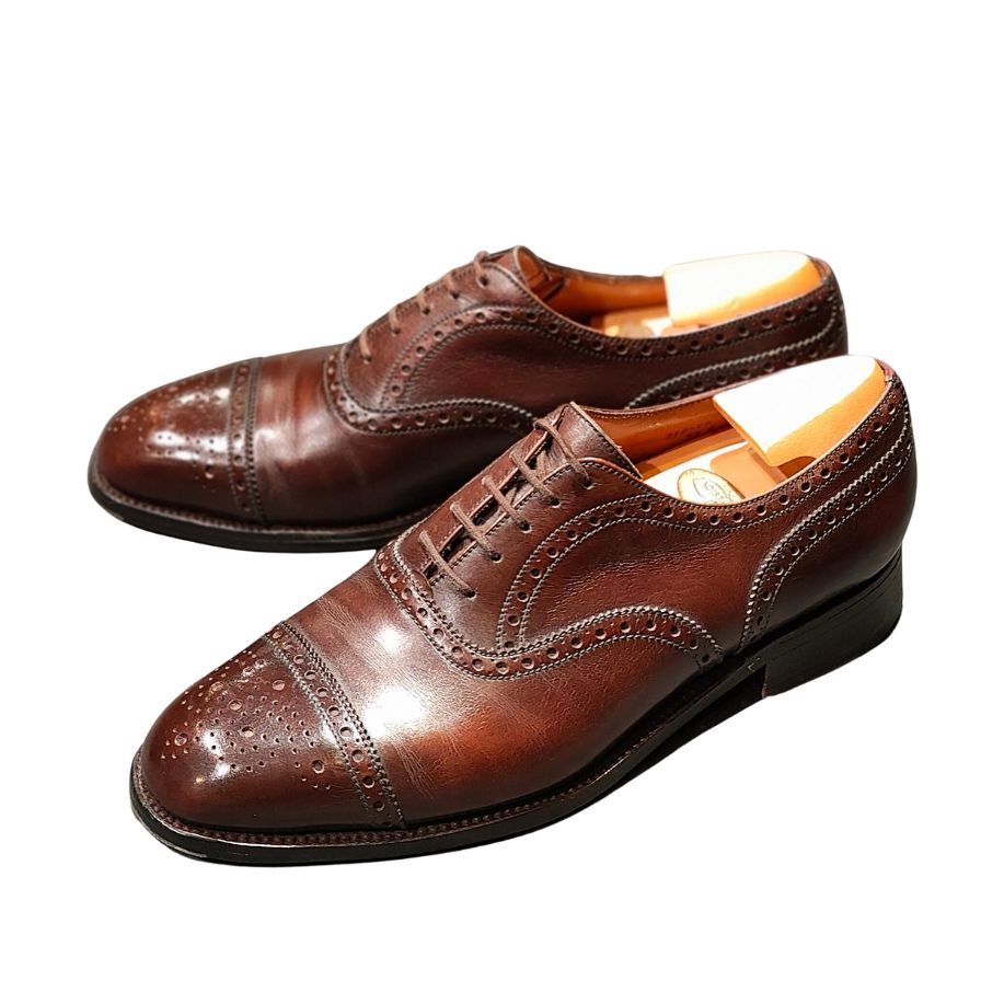 ジェイエムウエストン レザーシューズ セミブローグ 310 旧ロゴ ブラウン メンズ サイズUK5.5E J.M.WESTON ビジネスシューズ 約24.5cm【LA】【中古】