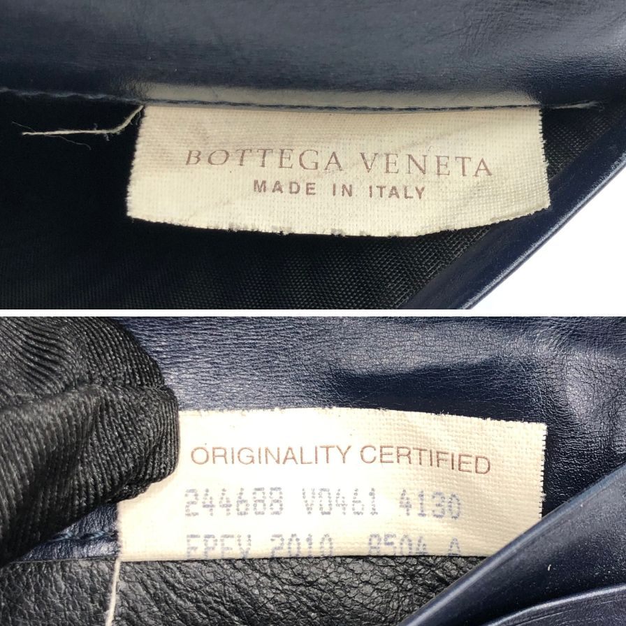 ボッテガヴェネタ 長財布 二つ折り クロコダイル ネイビー メンズ BOTTEGA VENETA【AFI27】