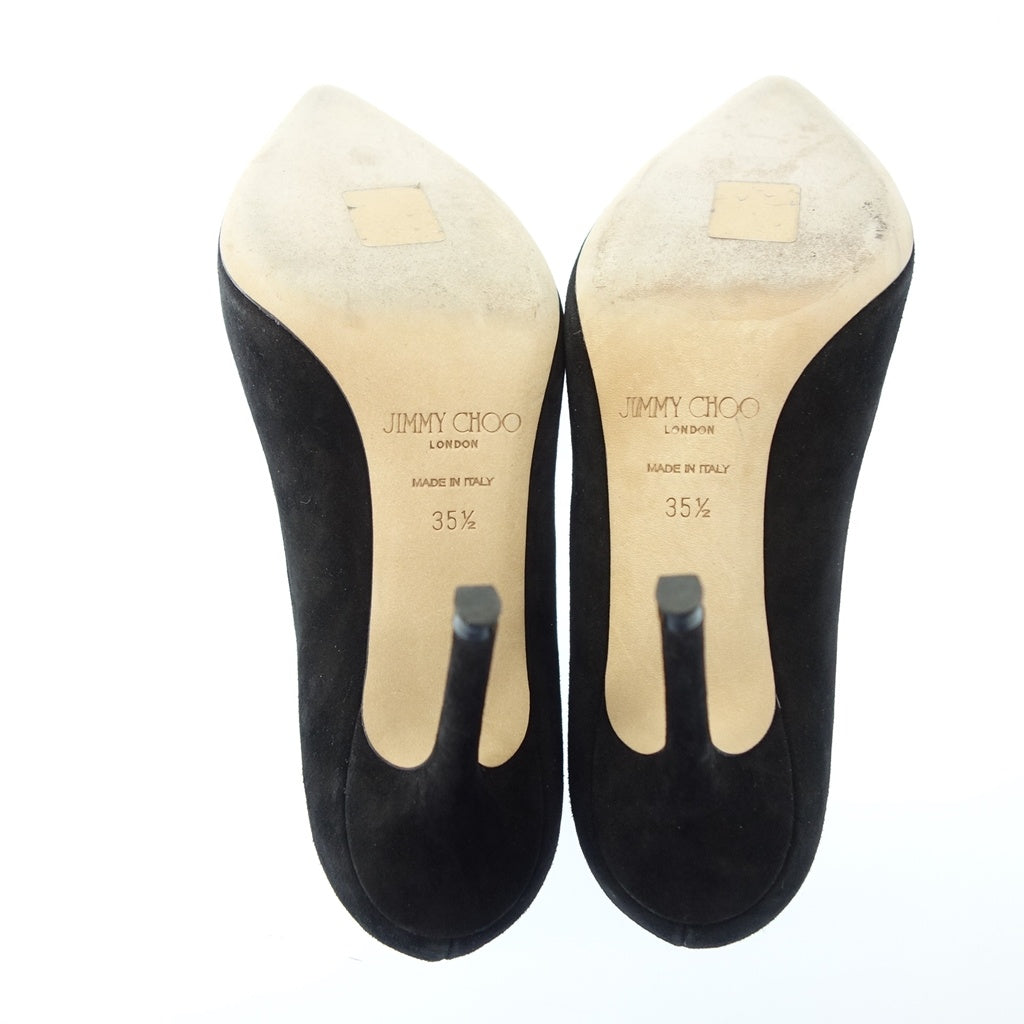 美品◆ジミーチュウ ハイヒール パンプス スエード ブラック サイズ35.5 レディース JIMMY CHOO【AFC31】