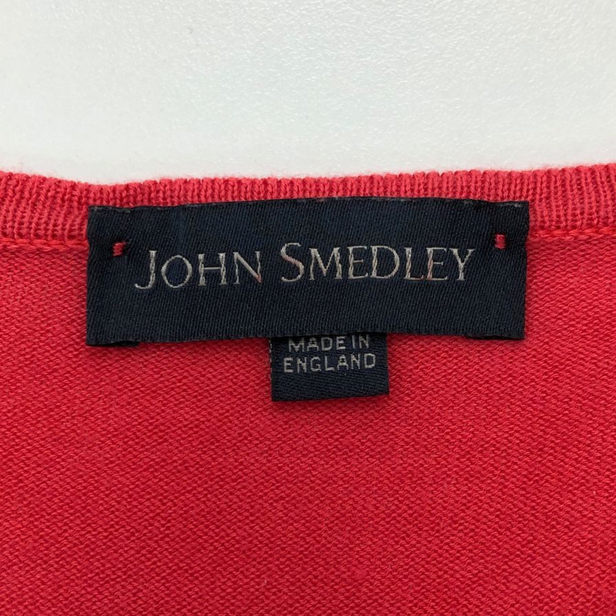 美品◆ジョンスメドレー シーアイランド コットン ニットセーター Mサイズ レッド JOHN SMEDLEY 【AFB1】