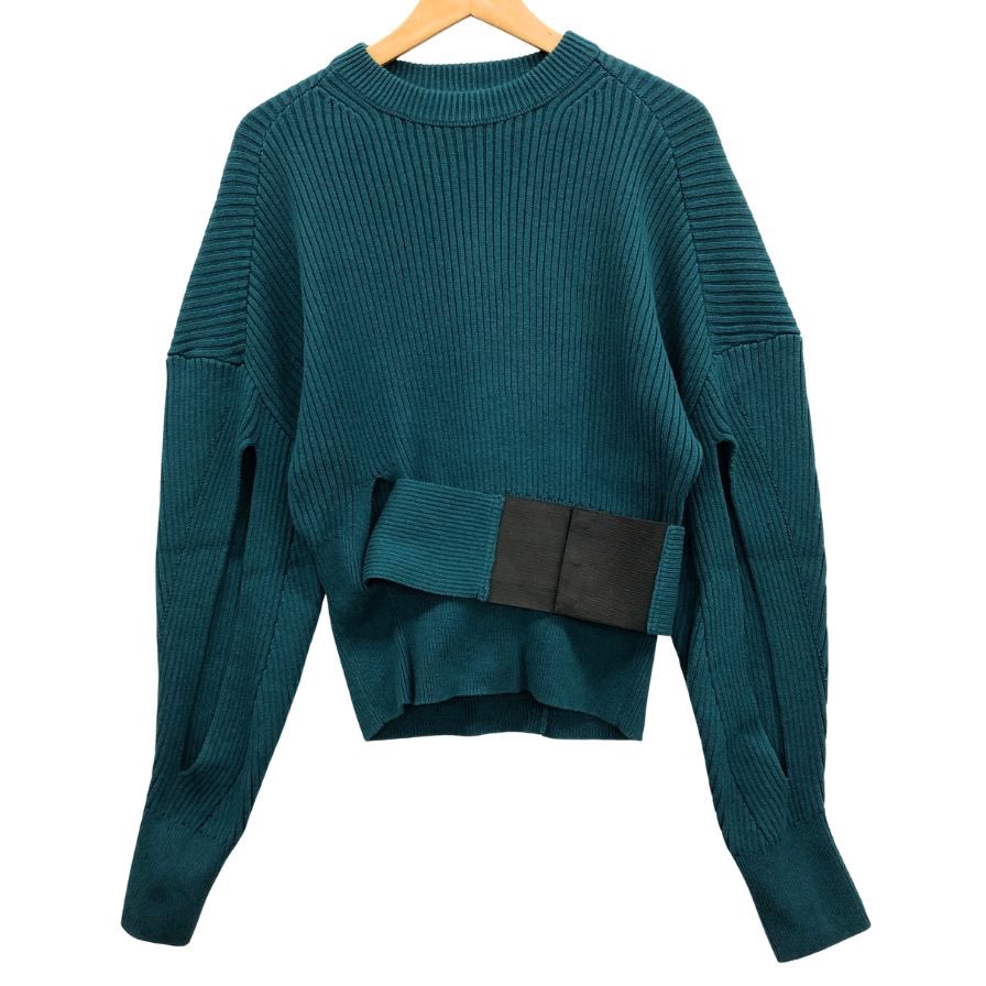 極美品◆ディーゼル ロングスリーブニット ベルト付き グリーン レディース サイズS DIESEL 【AFB24】