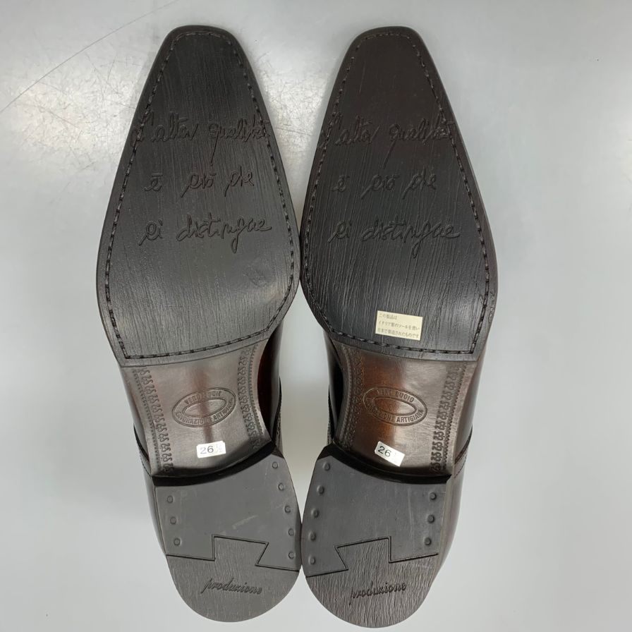 ジャン フランコ ジョバンニ レースアップシューズ パンチドキャップトゥ ブラウン メンズ サイズ26.5 GIAN FRANCO GIOVANNI 約26.5cm【AFC47】