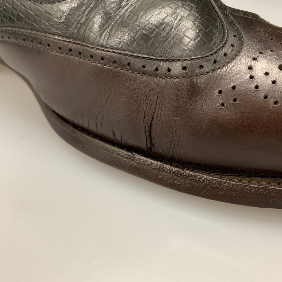 スコッチグレイン レザーシューズ 405 ウイングチップ 編み込 ブラックブラウンコンビ サイズ26 SCOTCH GRAIN 約26.0cm【AFC6】