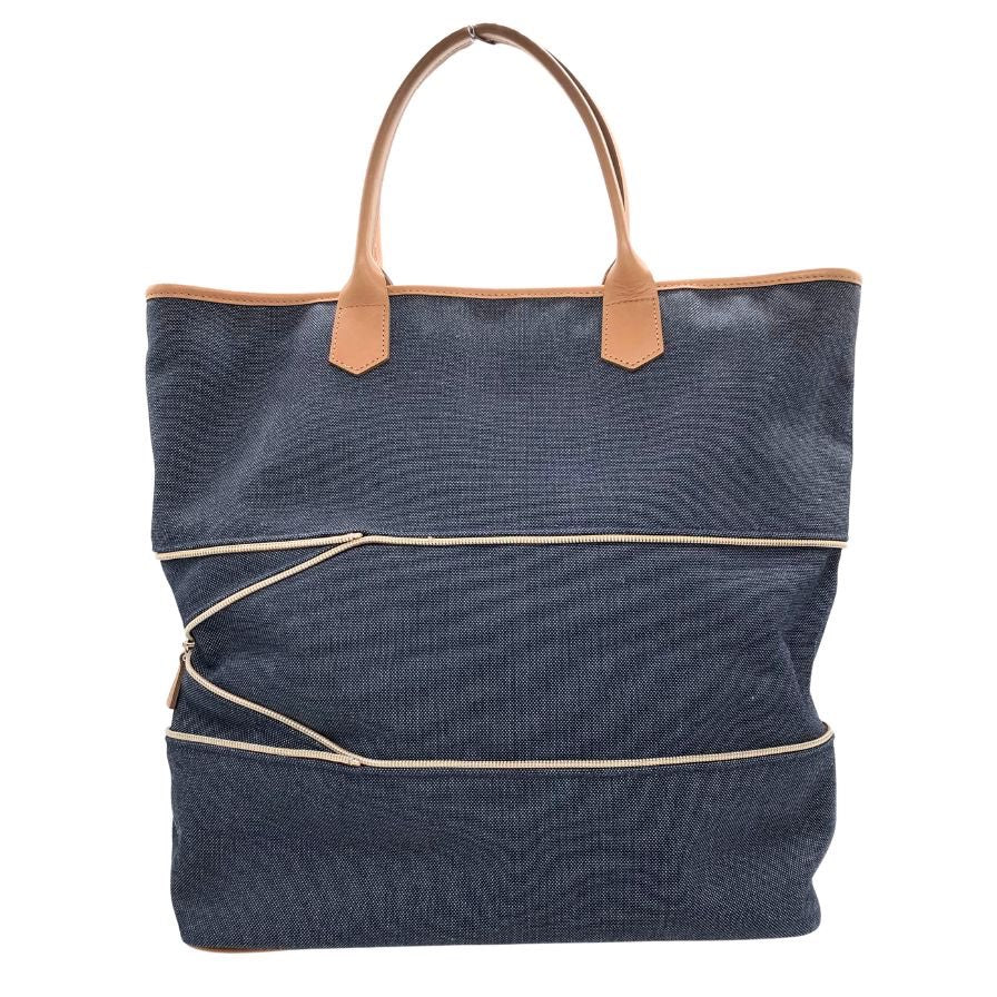 ロンシャン トートバッグ ジップ デニム キャンバス×レザー レディース LONGCHAMP【AFE8】