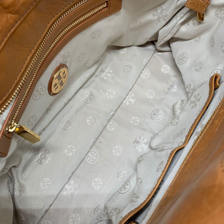 トリーバーチ ハンドバッグ レザー ゴールド金具 キャメル レディース TORY BURCH【AFE12】