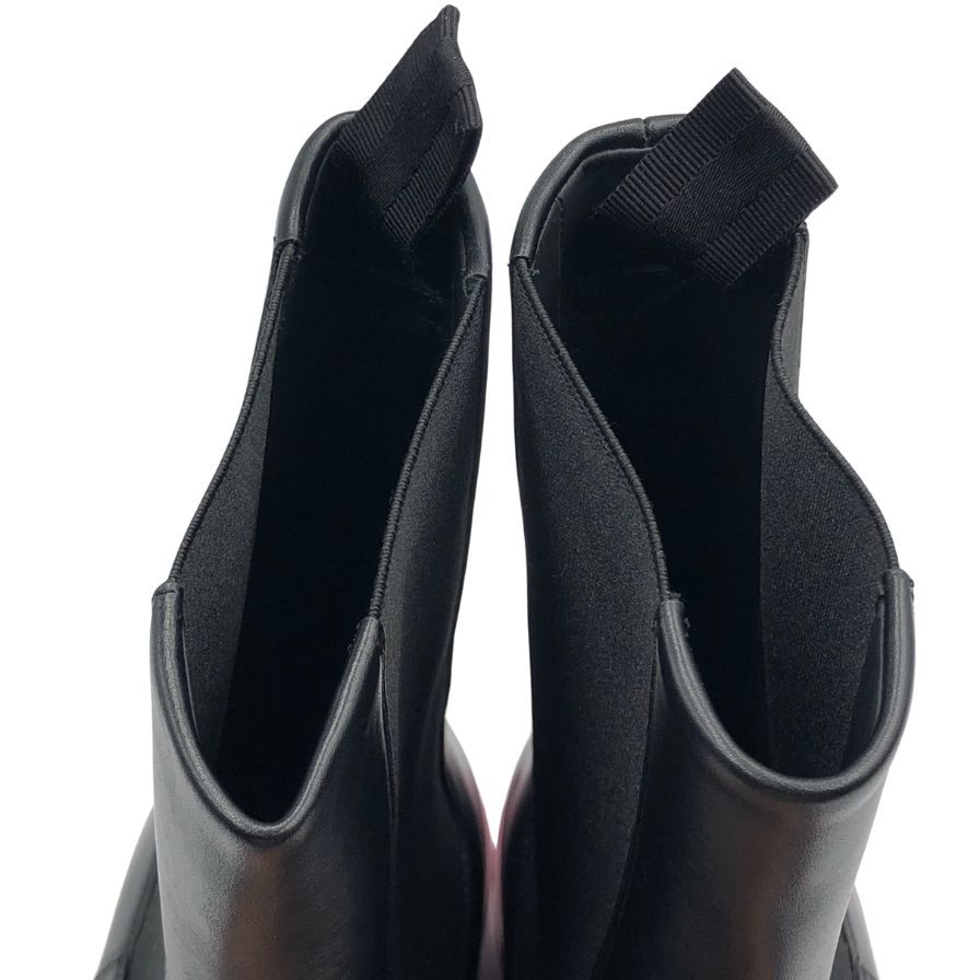 ジバンシー ショートブーツ サイドゴア レザー ブラック×ピンク レディース サイズ37 GIVENCHY 約23.5cm【AFC45】