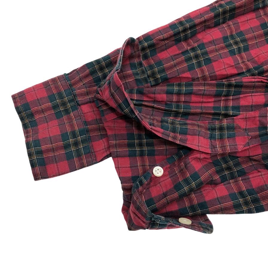 美品◆ラルフローレン 90S チェックシャツ ヴィンテージ レッド系 メンズ サイズM RALPH LAUREN 【AFB50】