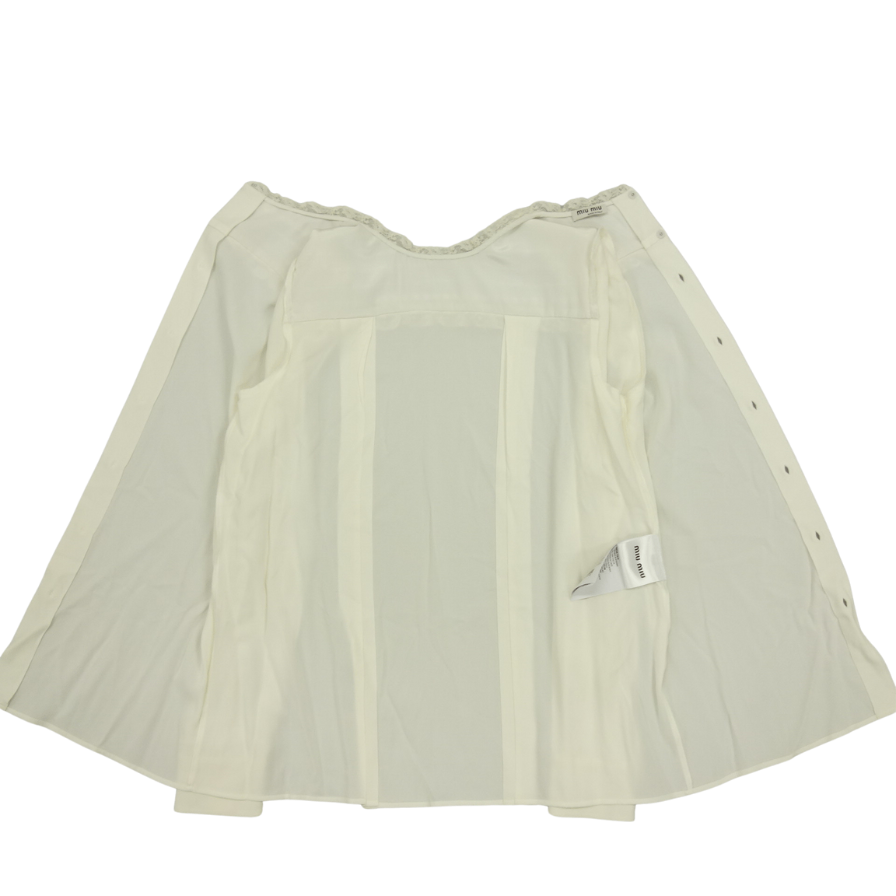 美品◆ミュウミュウ シャツ ホワイト15AW サイズ40 AMM1 2015 302 レディース miumiu【AFB22】