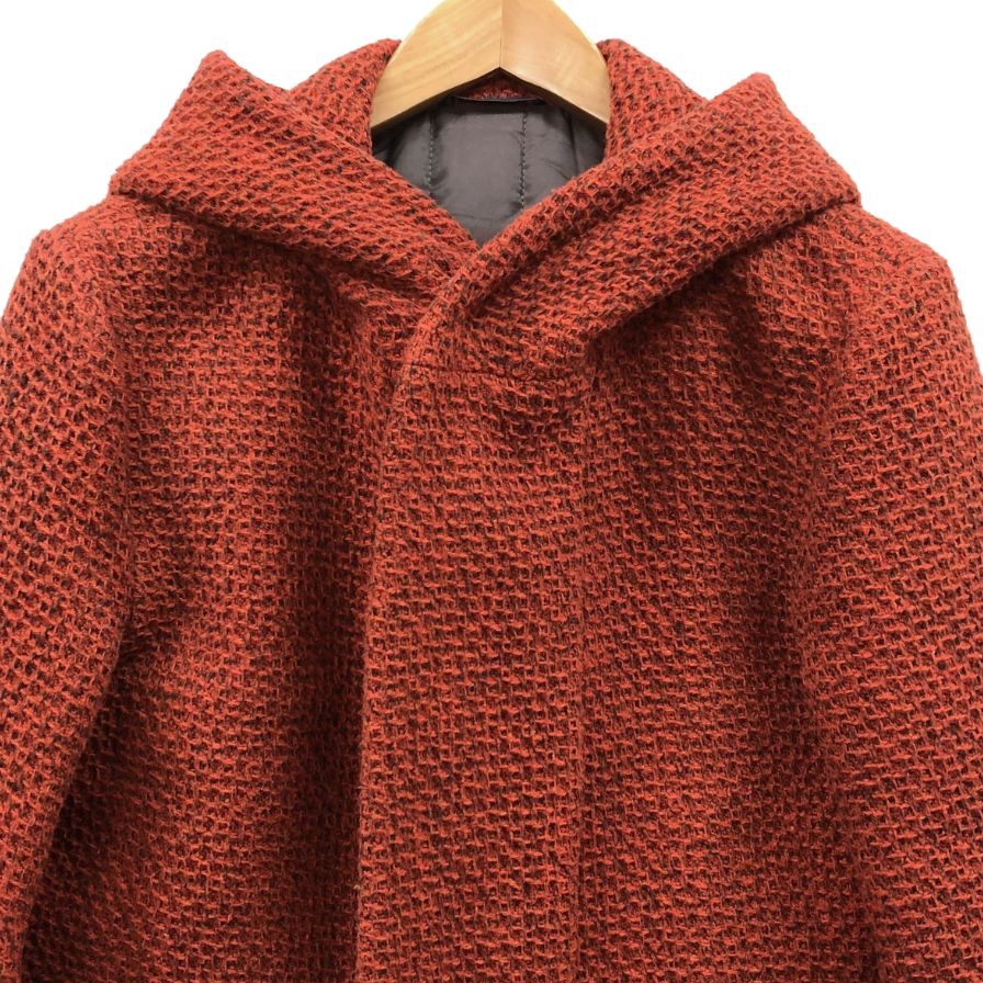 美品◆ジーステージ ダッフルコート ロング丈 編み込み 中綿 レッド メンズ サイズ48 G-stage 【AFA4】