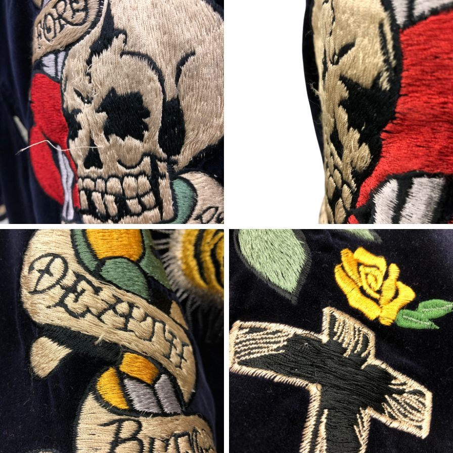 美品◆テーラー東洋 港商 スカジャン リバーシブル 虎 龍 髑髏 刺繍 メンズ ネイビー 裏地ホワイト サイズ特大 TAILOR東洋 【AFA22】