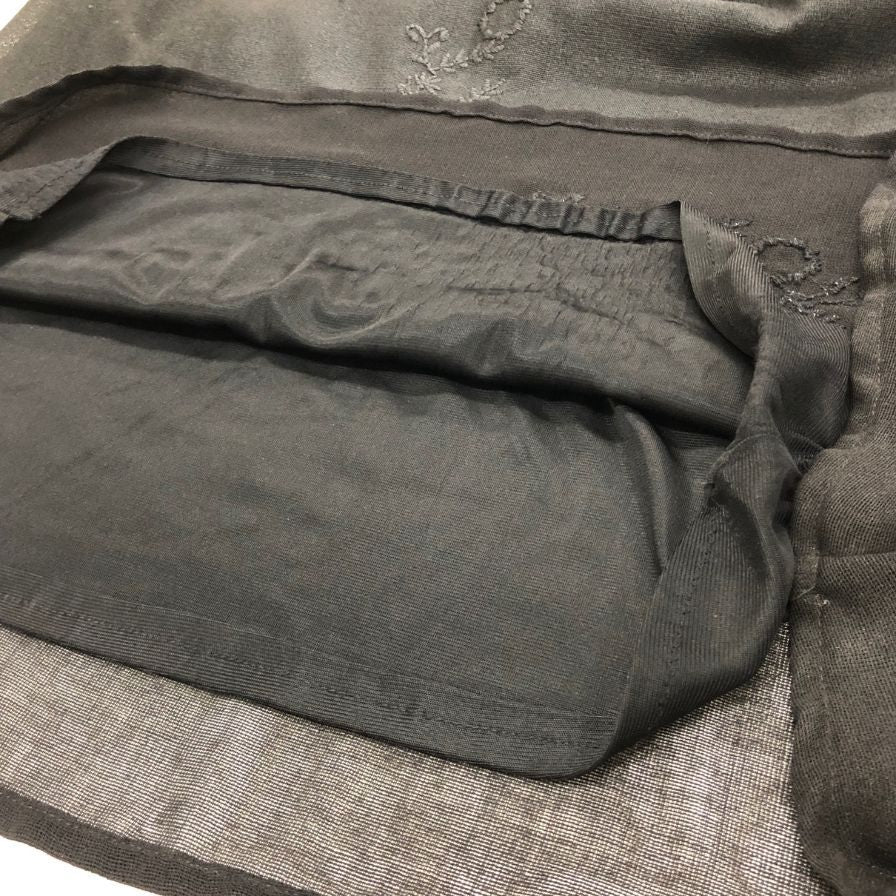フェンディ ジーンズ スカート サイドファスナー 刺繍 ブラック レディース サイズI40 FENDI JEANS【AFB14】