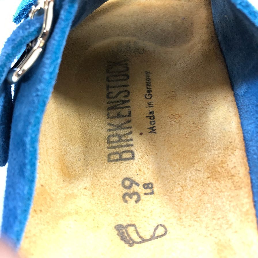 ビルケンシュトック チューリッヒ スエードサンダル サイズ ブルー メンズ サイズ39 BIRKENSTOCK 約25.0cm【AFC2】