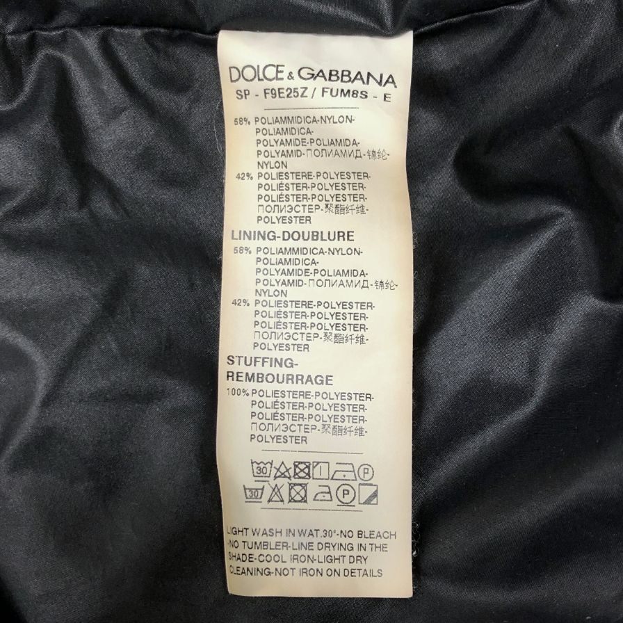 美品◆ドルチェ&ガッバーナ ナイロンブルゾン ロゴワッペン ブラック レディース サイズ42 DOLCE & GABBANA 【AFB13】