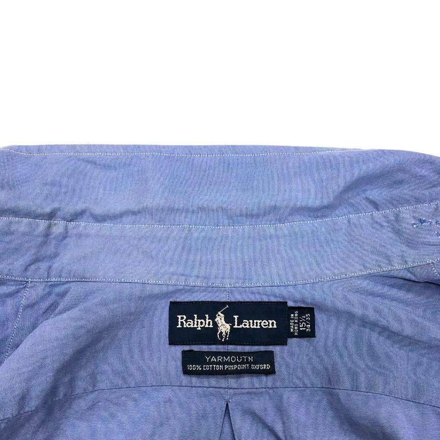 美品◆ラルフローレン 90S ボタンダウンシャツ ブルー メンズ サイズ15.5 RALPH LAUREN 【AFB42】