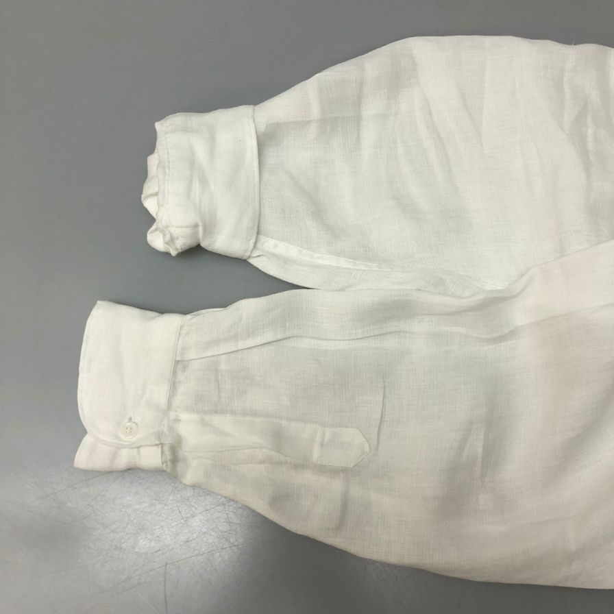 極美品◆コモリ 26SS リネンWクロス プルオーバーシャツ ホワイト メンズ サイズ2 D01-02009 COMOLI 【AFB13】