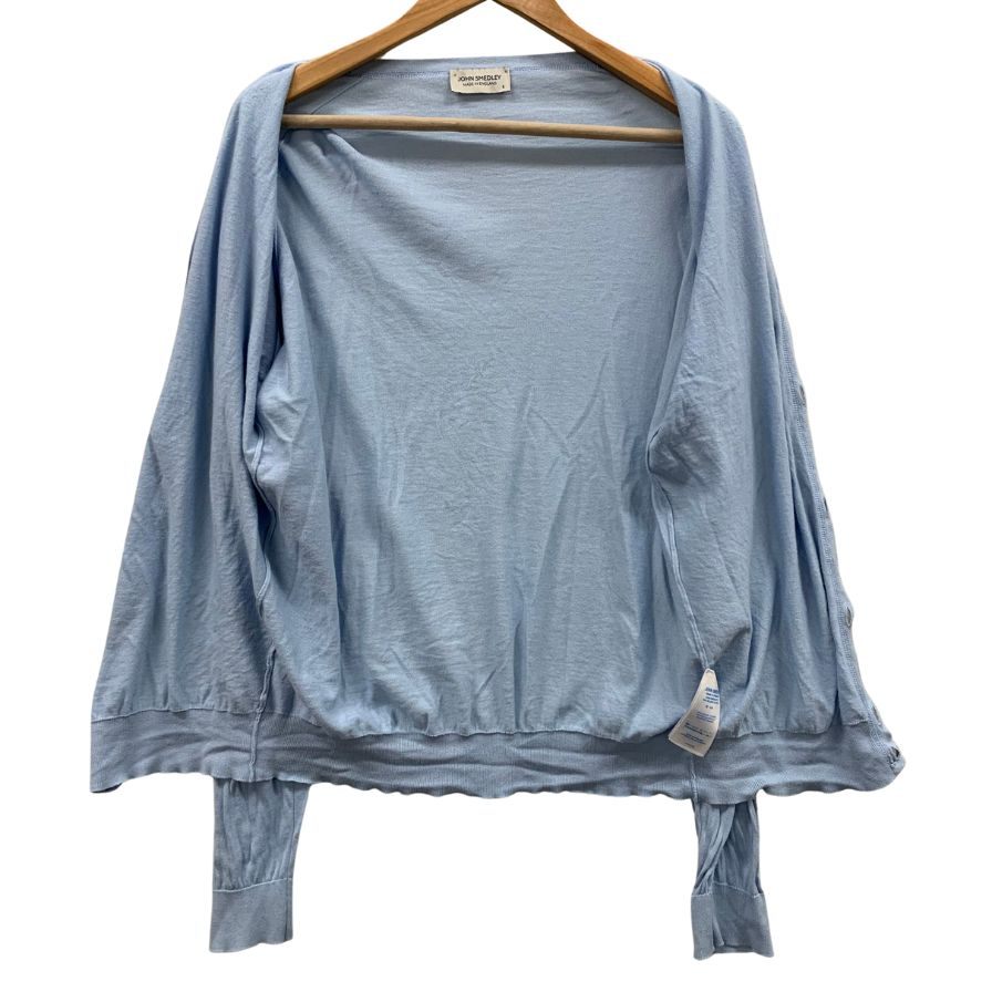 美品◆ジョンスメドレー コットンカーディガン 水色 メンズ サイズL JOHNSMEDLEY 【AFB6】