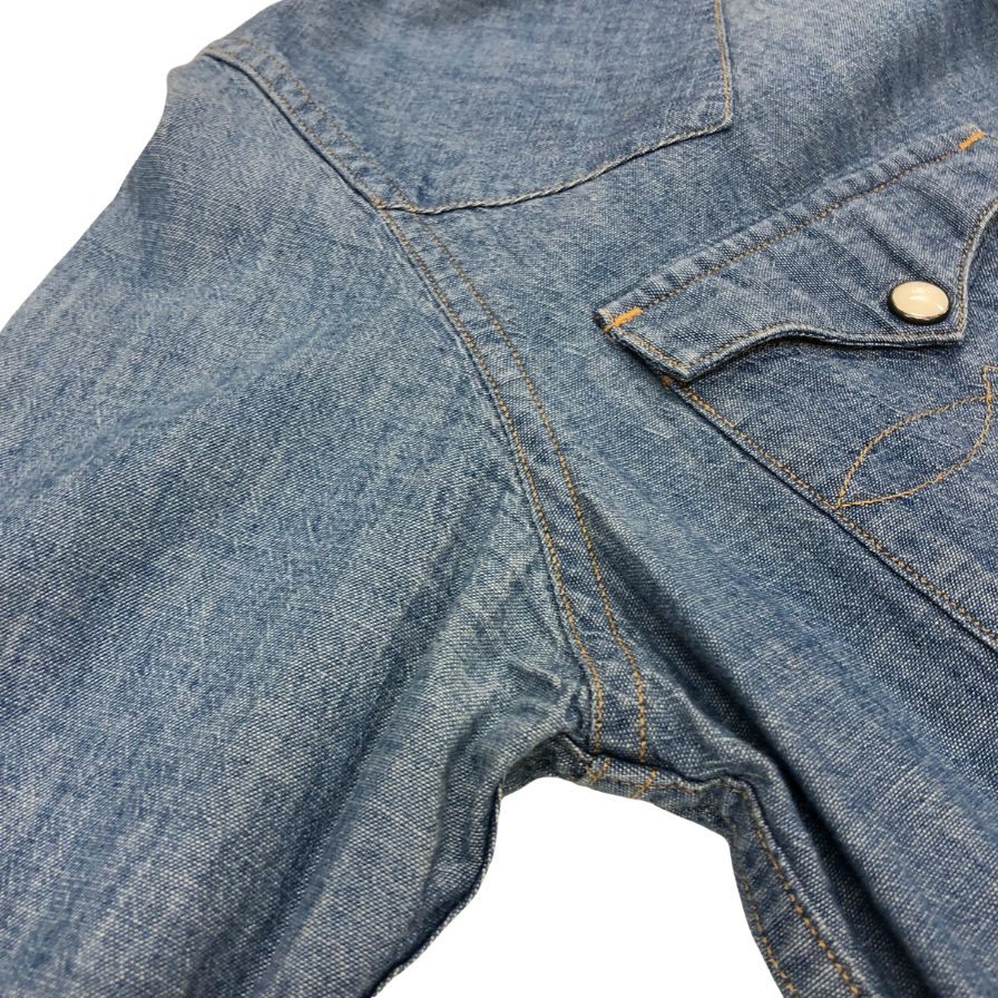 美品◆ダブルアールエル ラルフローレン 90S デニムウエスタンシャツ コンチョボタン ブルー系 メンズ サイズ1 RRL RALPH LAUREN 【AFB19】
