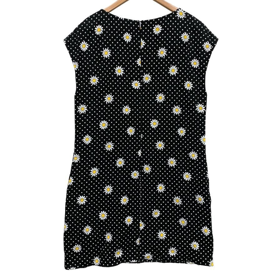 極美品◆サンローラン パリ ノースリーブ ワンピース レーヨン 花柄 2015 レディース サイズ36 ブラック SAINT LAURENT PARIS 【AFB25】