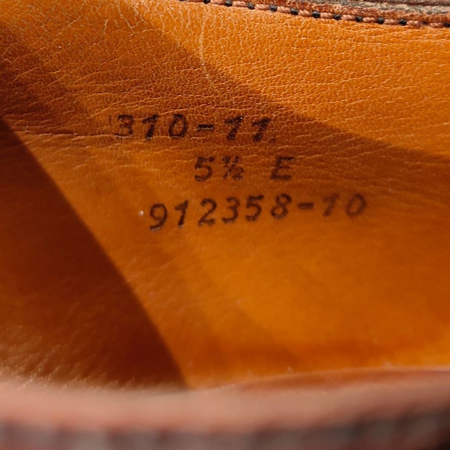 ジェイエムウエストン レザーシューズ セミブローグ 310 旧ロゴ ブラウン メンズ サイズUK5.5E J.M.WESTON ビジネスシューズ 約24.5cm【LA】【中古】