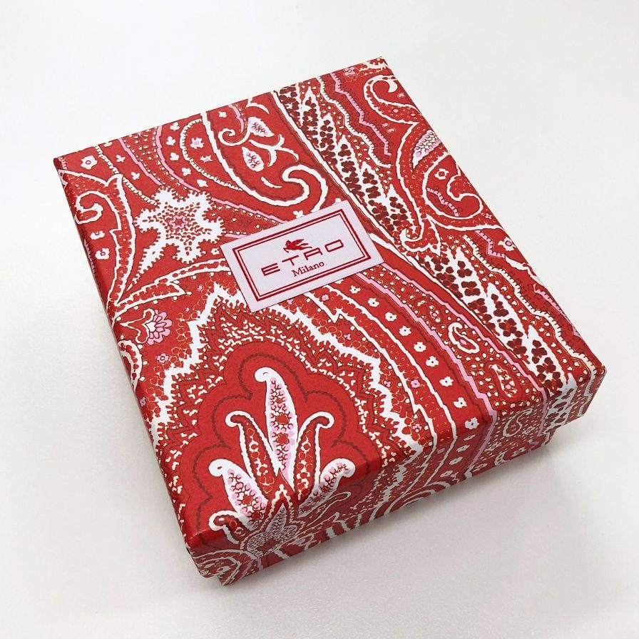 エトロ エアポッズケース カンフーパンダ AirPodsケース レッド系 レザー ETRO【AFI3】【中古】