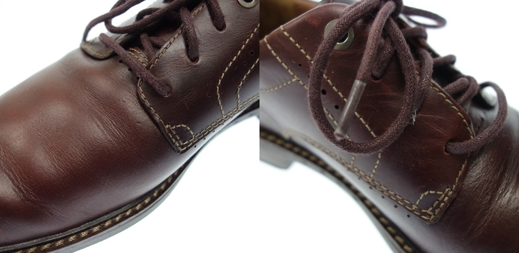 美品◆クラークス レザーシューズ 外羽根 プレーントゥ ボルドー サイズ25 メンズ Clarks【AFC46】