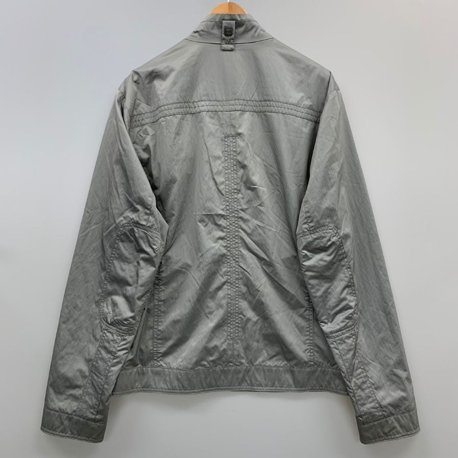 極美品◆ヒューゴボス ナイロン スポーツジャケット フロントジップ メンズ サイズ46R グレー HUGO BOSS 【AFB33】