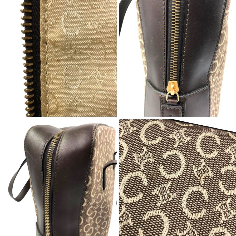 セリーヌ トートバッグ C マカダム キャンバス × レザー ハンド ベージュ CELINE【AFE3】