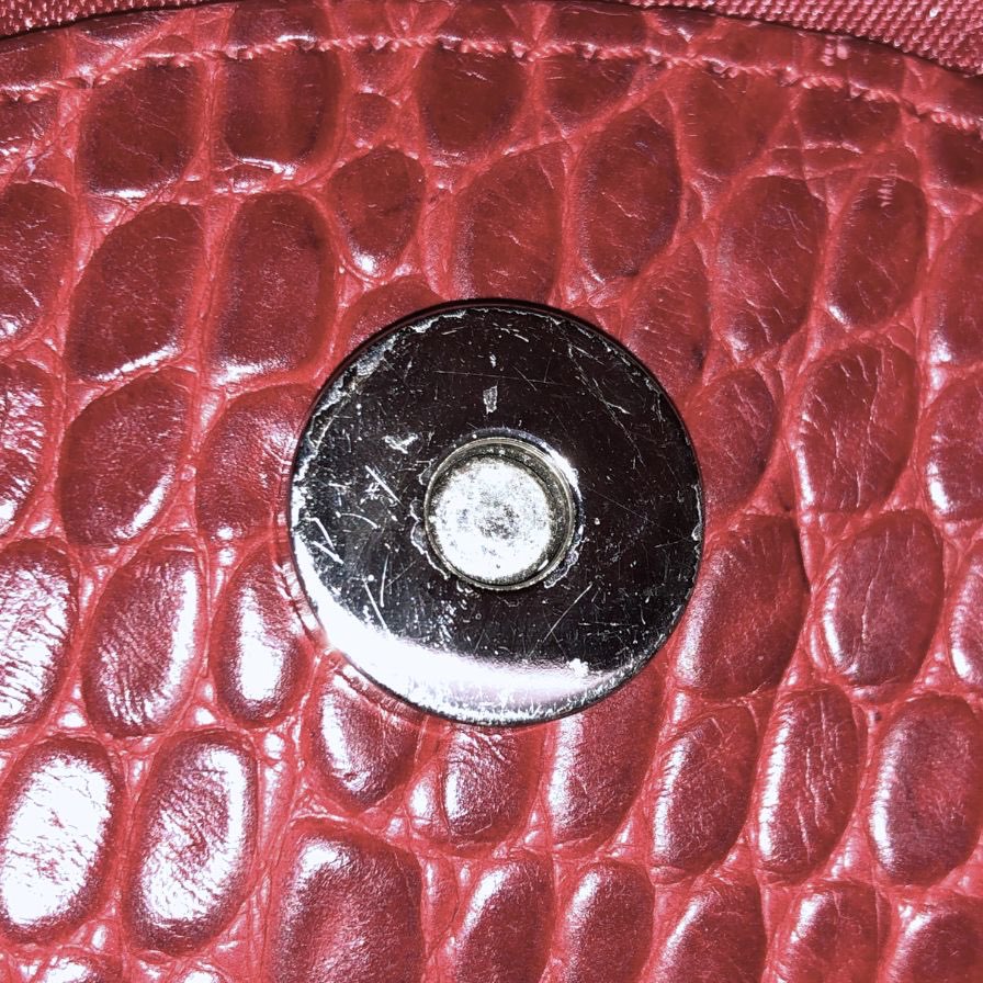 ロンシャン トートバッグ ロゾ クロコ型押し カーフ レッド LONGCHAMP【AFE10】