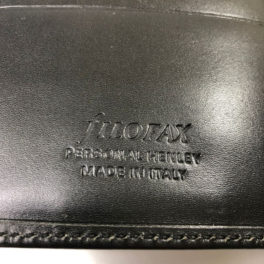 ファイロファックス システム手帳カバー ブラック レザー filofax【AFI22】【中古】