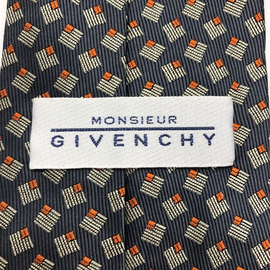 ジバンシィ ネクタイ 総柄 ネイビー系 GIVENCHY【AFI9】