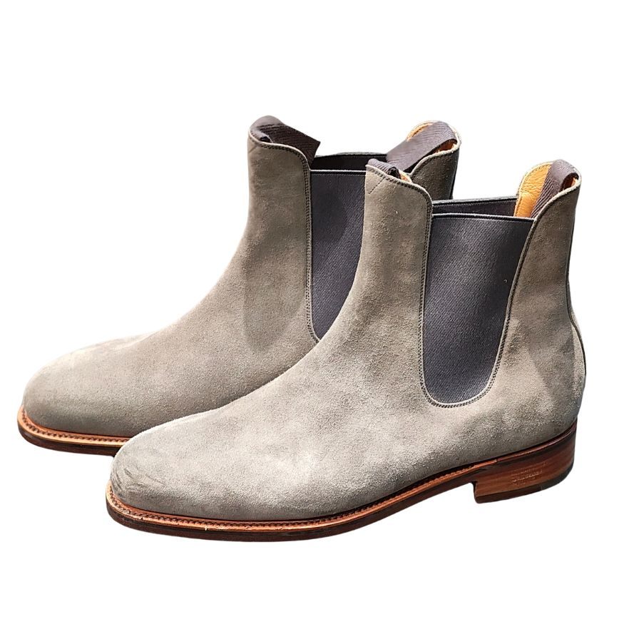 ジェイエムウエストン チェルシーブーツ 705 グレー スエード サイズ9.5D メンズ J.M.WESTON ブーツ 約29.0cm【LA】【中古】